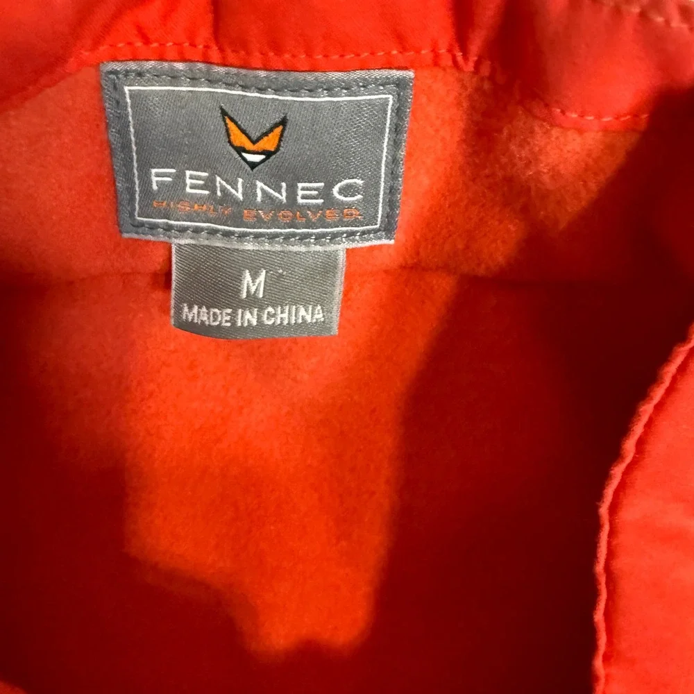 Fennec Orange Fleece Vest Mens M Medium Full Zip Sleeveless Casual Golf Athletic